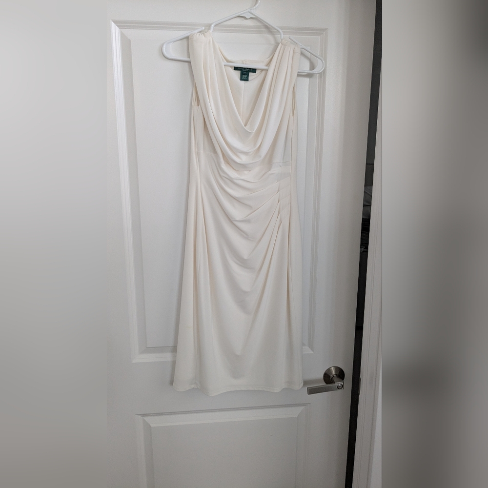 Polo by Ralph Lauren Elegant White Draped Dress